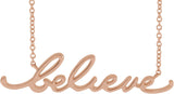 14K Gold Believe Necklace - Rose Gold