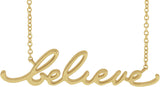 14K Gold Believe Necklace - Yellow Gold