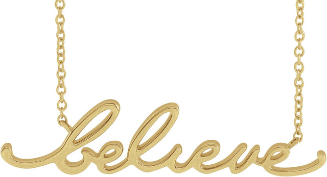 14K Gold Believe Necklace - Yellow Gold