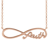 14K Gold Infinity-Inspired Faith Necklace - Rose Gold