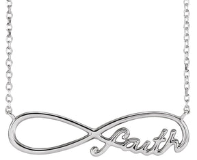 Platinum Infinity-Inspired Faith Necklace