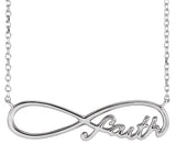 14K Gold Infinity-Inspired Faith Necklace - White Gold