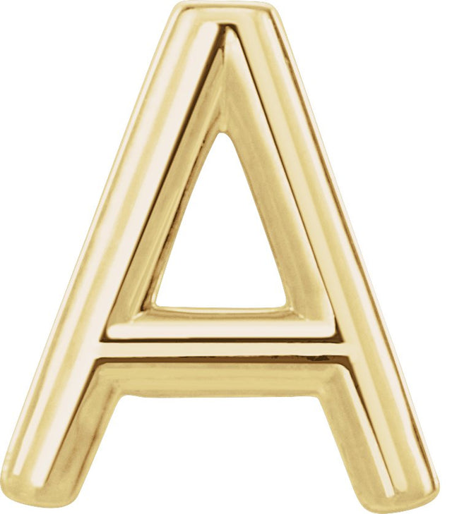 14K Gold Initial A Single Earring - Yellow Gold
