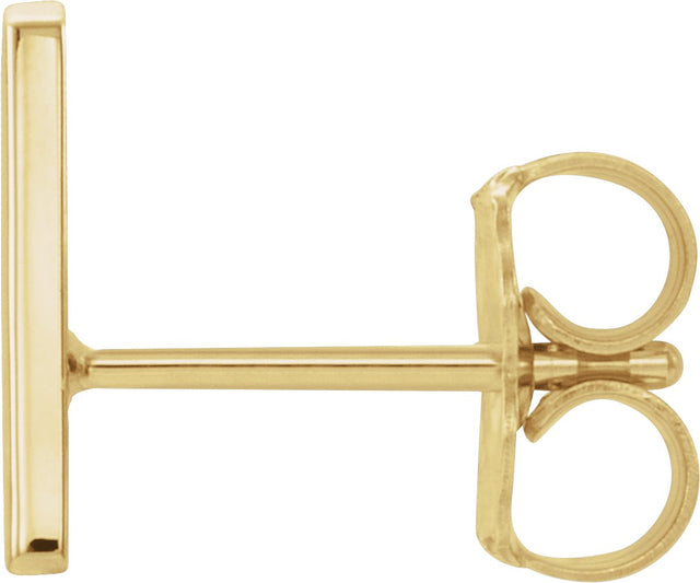 14K Gold Initial A Single Earring - Yellow Gold - view 2