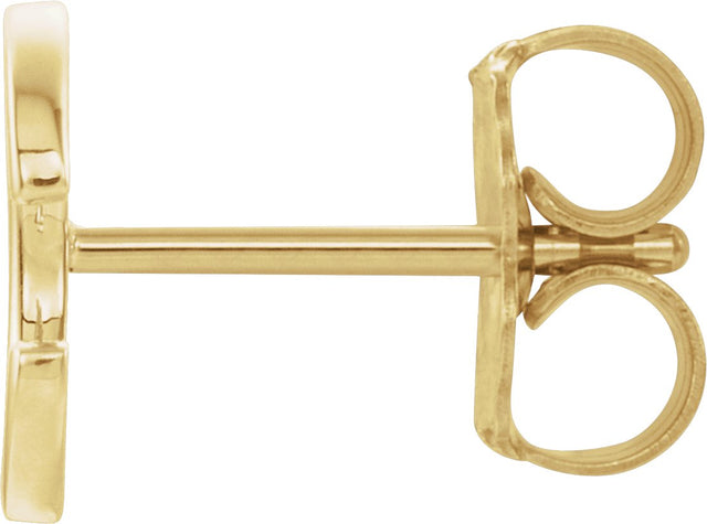 14K Gold Initial C Single Earring - Yellow Gold - view 2