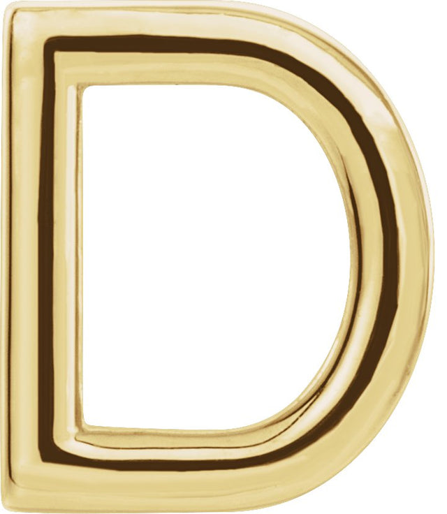 14K Gold Initial D Single Earring - Yellow Gold
