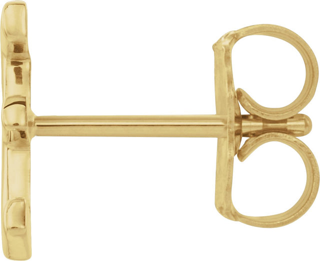 14K Gold Single Initial Earring - Yellow Gold - view 2