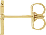 14K Gold Initial F Single Earring - Yellow Gold - view 2
