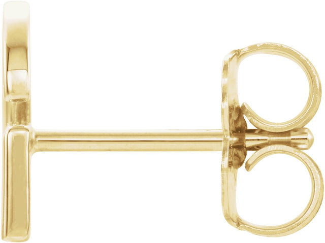 14K Gold Initial G Single Earring - Yellow Gold - view 2