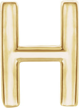 14K Gold Initial H Single Earring - Yellow Gold