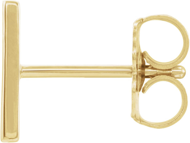 14K Gold Initial H Single Earring - Yellow Gold - view 2