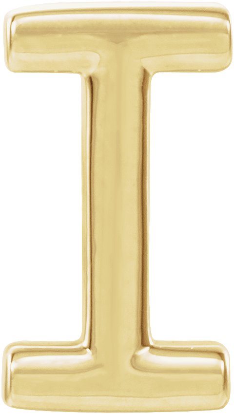 14K Gold Initial I Single Earring - Yellow Gold