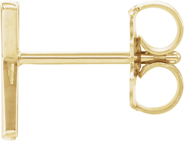14K Gold Initial K Single Earring - Yellow Gold - view 2