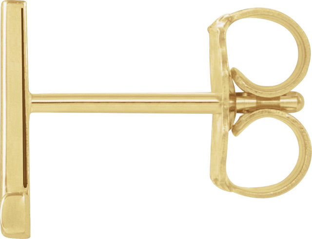14K Gold Initial L Single Earring - Yellow Gold - view 2