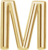 14K Gold Initial M Single Earring - Yellow Gold