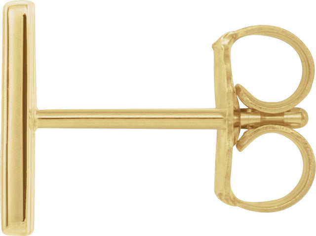 14K Gold Initial M Single Earring - Yellow Gold - view 2