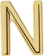 14K Gold Initial N Single Earring - Yellow Gold
