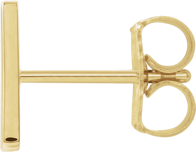 14K Gold Initial N Single Earring - Yellow Gold - view 2
