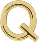 14K Gold Initial Q Single Earring - Yellow Gold