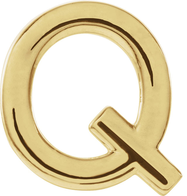14K Gold Initial Q Single Earring - Yellow Gold