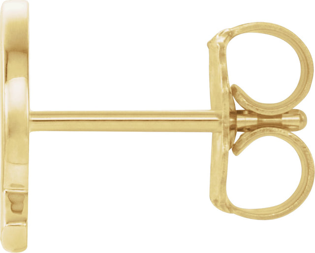 14K Gold Initial Q Single Earring - Yellow Gold - view 2