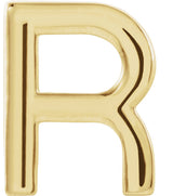 14K Gold Initial R Single Earring - Yellow Gold