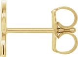 14K Gold Initial R Single Earring - Yellow Gold - view 2
