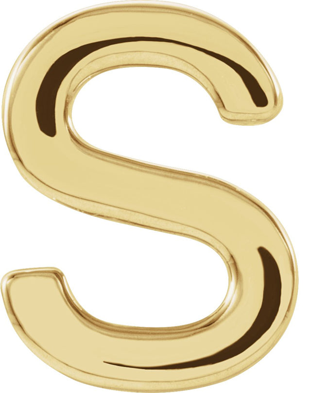 14K Gold Initial S Single Earring - Yellow Gold