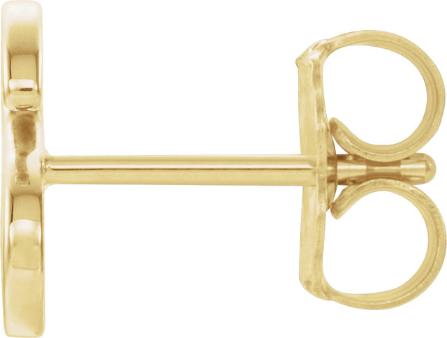 14K Gold Initial S Single Earring - Yellow Gold - view 2