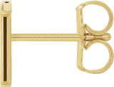 14K Gold Initial T Single Earring - Yellow Gold - view 2