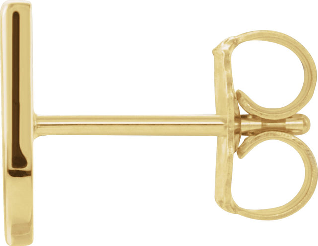 14K Gold Initial U Single Earring - Yellow Gold - view 2