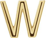 14K Gold Initial W Single Earring - Yellow Gold
