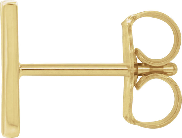 14K Gold Initial W Single Earring - Yellow Gold - view 2