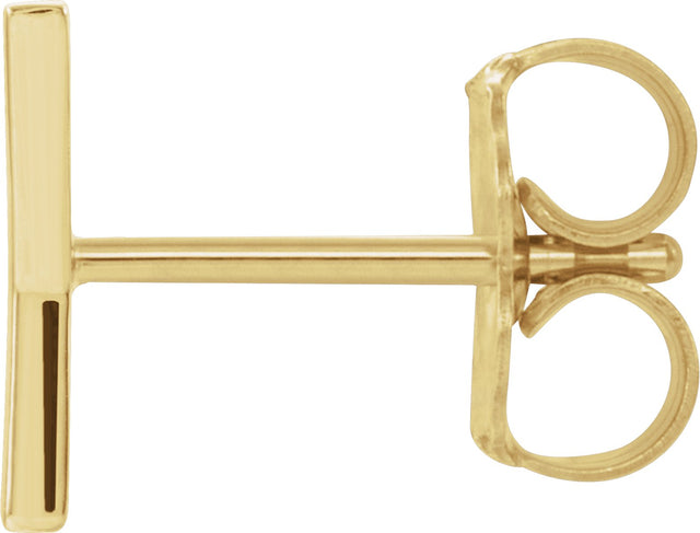 14K Gold Initial Y Single Earring - Yellow Gold - view 2