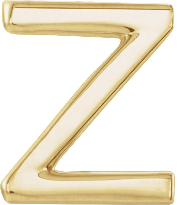 14K Gold Initial Z Single Earring - Yellow Gold