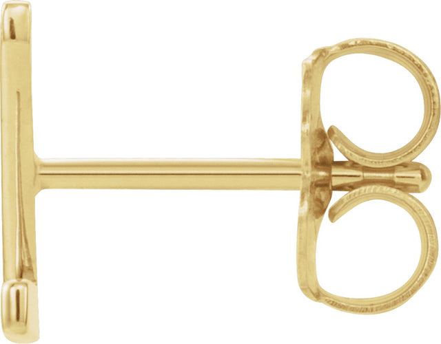 14K Gold Initial Z Single Earring - Yellow Gold - view 2