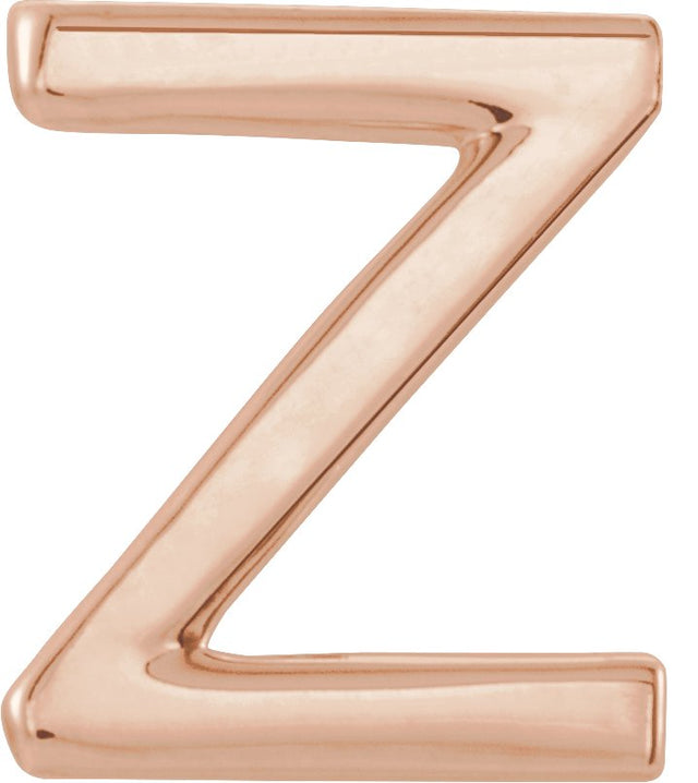 14K Gold Initial Z Single Earring - Rose Gold