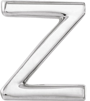 Platinum Initial Z Single Earring