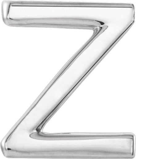 Platinum Initial Z Single Earring