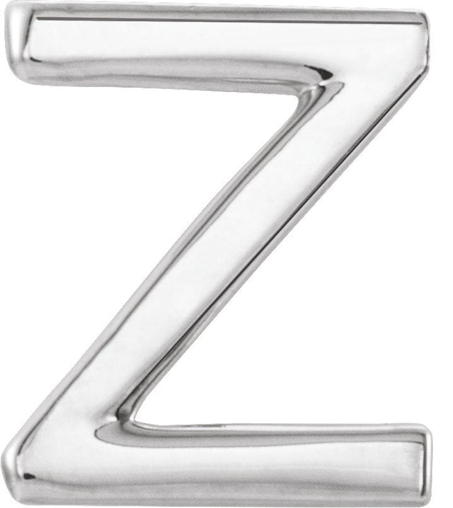 Platinum Initial Z Single Earring