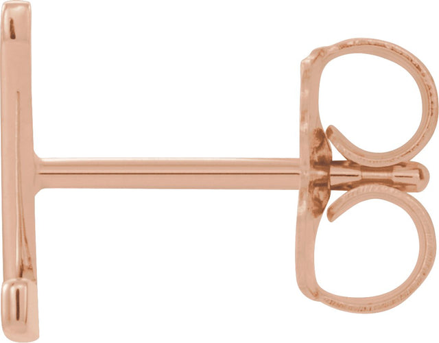 14K Gold Initial Z Single Earring - Rose Gold - view 2