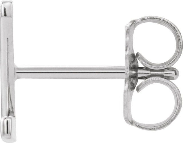 14K Gold Initial Z Single Earring - White Gold - view 2