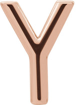 14K Gold Initial Y Single Earring - Rose Gold