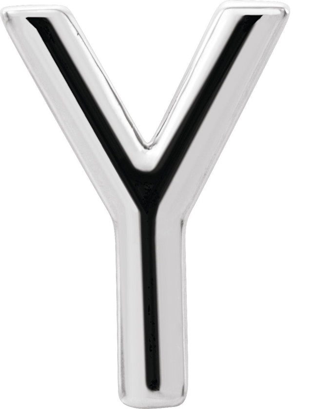 14K Gold Initial Y Single Earring - White Gold
