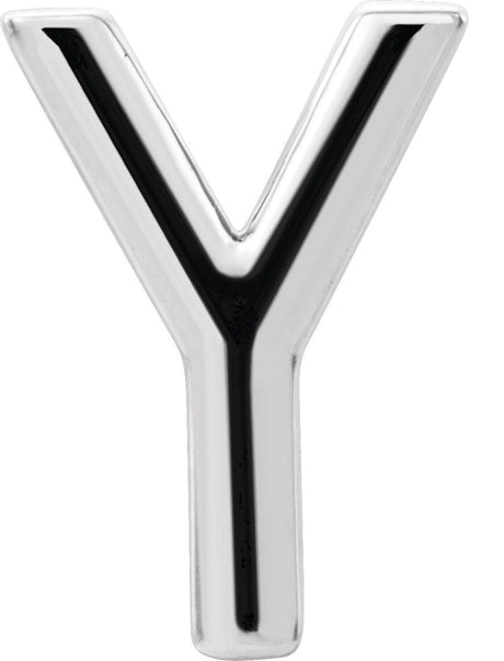 Platinum Initial Y Single Earring