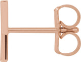 14K Gold Initial Y Single Earring - Rose Gold - view 2