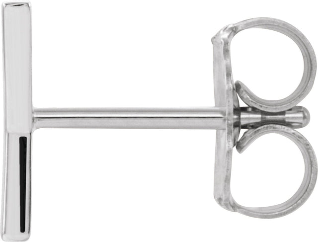 14K Gold Initial Y Single Earring - White Gold - view 2
