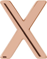 14K Gold Initial X Single Earring - Rose Gold