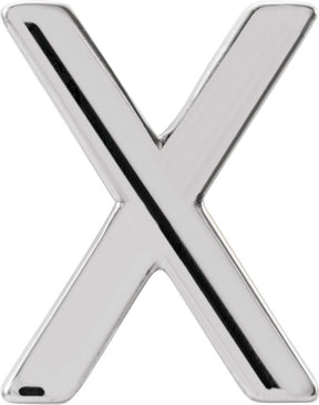 14K Gold Initial X Single Earring - White Gold