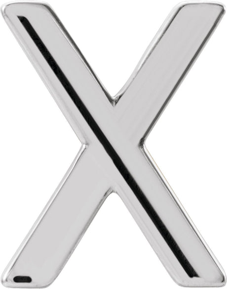 Platinum Initial X Single Earring